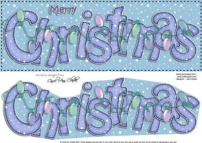 Large Dl Merry Christmas Quick Card 3D Decoupage