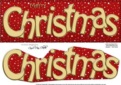 Large Dl Merry Christmas Quick Card 3D Decoupage