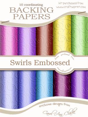 'swirls Embossed' Sorbet Backing Paper Kit