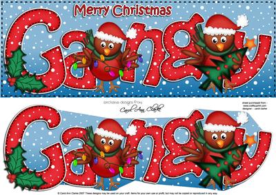 Xmas Large Dl Gangy Quick Card N 3D Decoupage