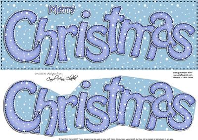 Large Dl Merry Christmas Quick Card 3D Decoupage