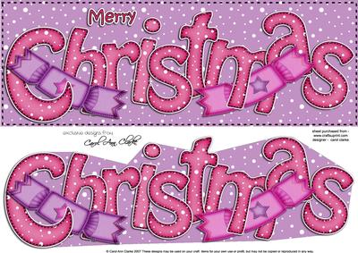 Large Dl Merry Christmas Quick Card 3D Decoupage