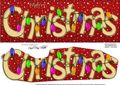 Large Dl Merry Christmas Quick Card 3D Decoupage