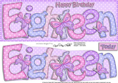 18th Birthday Large Dl Quick Card N 3D Decoupage