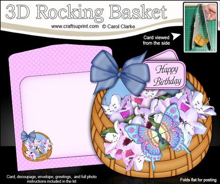 3D Flowers & Butterfly Rocking Baskets