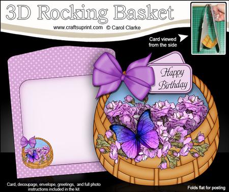 3D Pretty Flowers & Butterfly Rocking Baskets