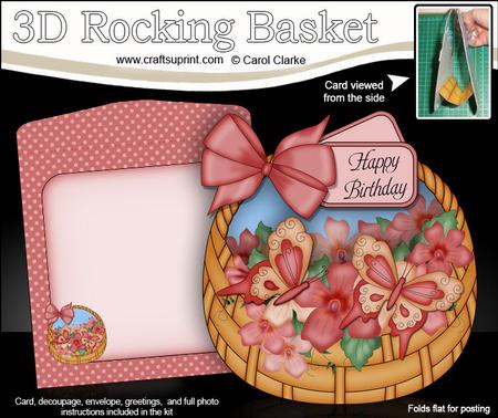 3D Butterflies & Violas Rocking Baskets