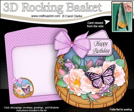 3D Butterfly & Flowers Rocking Baskets