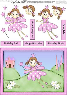 A5 Fairy Twinkletoes Quick Card N 3D Decoupage