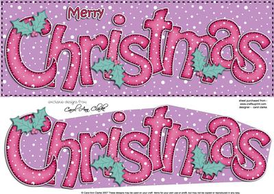 Large Dl Merry Christmas Quick Card 3D Decoupage