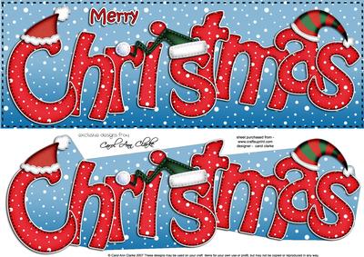 Large Dl Merry Christmas Quick Card 3D Decoupage