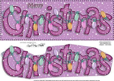 Large Dl Merry Christmas Quick Card 3D Decoupage