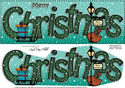 Large Dl Merry Christmas Quick Card 3D Decoupage