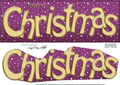 Large Dl Merry Christmas Quick Card 3D Decoupage