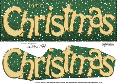 Large Dl Merry Christmas Quick Card 3D Decoupage