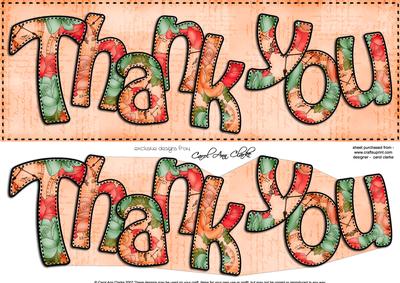 Large Dl Thank You Card & 3D Decoupage