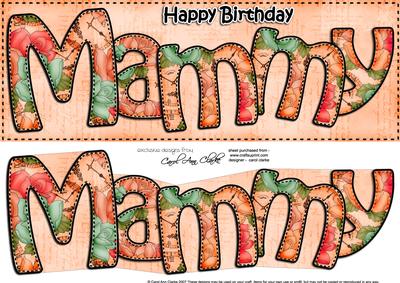 Large Dl Birthday Mammy Card & 3D Decoupage