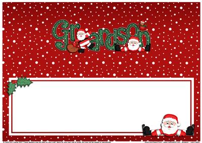 Xmas Grandson with Santa Matching Large Dl Insert