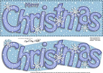 Large Dl Merry Christmas Quick Card 3D Decoupage