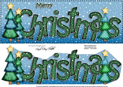 Large Dl Merry Christmas Quick Card 3D Decoupage