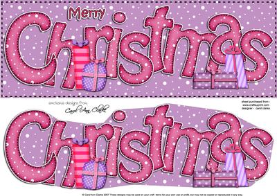 Large Dl Merry Christmas Quick Card 3D Decoupage