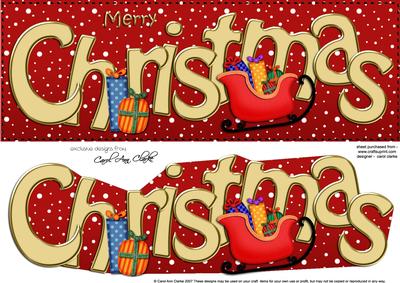 Large Dl Merry Christmas Quick Card 3D Decoupage