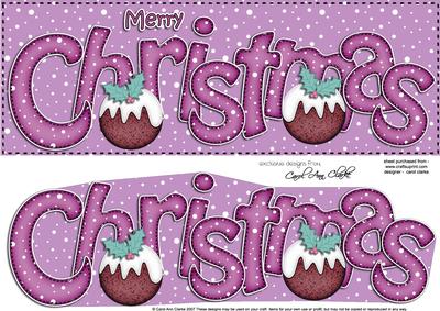 Large Dl Merry Christmas Quick Card 3D Decoupage