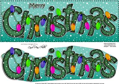 Large Dl Merry Christmas Quick Card 3D Decoupage