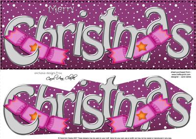 Large Dl Merry Christmas Quick Card 3D Decoupage