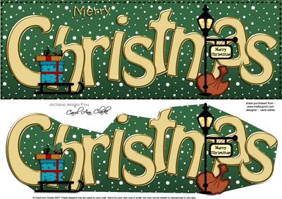 Large Dl Merry Christmas Quick Card 3D Decoupage