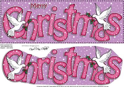 Large Dl Merry Christmas Quick Card 3D Decoupage