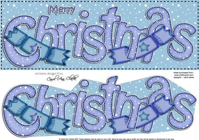 Large Dl Merry Christmas Quick Card 3D Decoupage