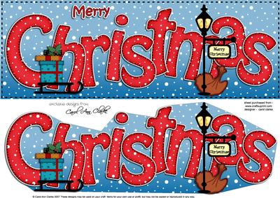 Large Dl Merry Christmas Quick Card 3D Decoupage