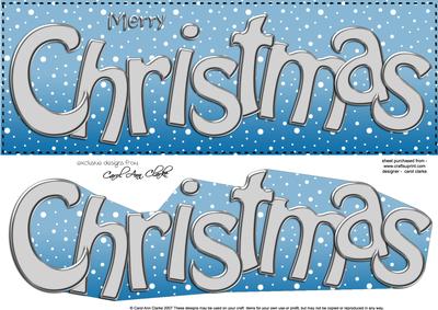 Large Dl Merry Christmas Quick Card 3D Decoupage
