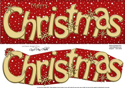 Large Dl Merry Christmas Quick Card 3D Decoupage