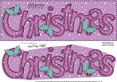 Large Dl Merry Christmas Quick Card 3D Decoupage