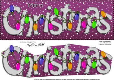 Large Dl Merry Christmas Quick Card 3D Decoupage