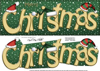 Large Dl Merry Christmas Quick Card 3D Decoupage