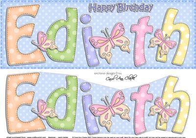 Large Dl Birthday Edith Quick Card N 3D Decoupage