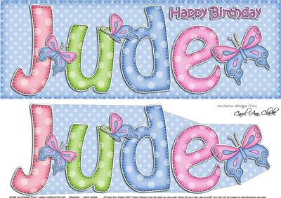 Large Dl Birthday Jude Quick Card N 3D Decoupage