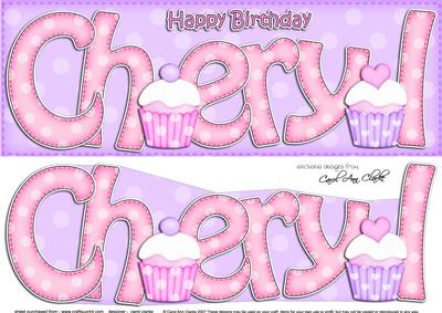 Large Dl Birthday Cheryl Quick Card N 3D Decoupage