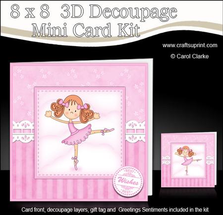 8 x 8 3D Girlz Betzi Ballerina Mini Kit 3D Decoupage