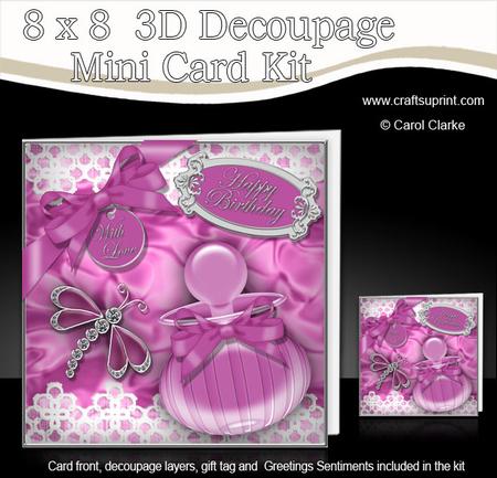 8 x 8 Perfume Lace & Dragonfly Mini Kit with 3D Decoupage