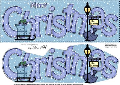 Large Dl Merry Christmas Quick Card 3D Decoupage