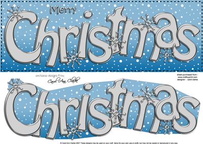 Large Dl Merry Christmas Quick Card 3D Decoupage