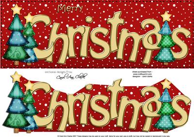 Large Dl Merry Christmas Quick Card 3D Decoupage