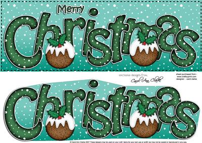 Large Dl Merry Christmas Quick Card 3D Decoupage