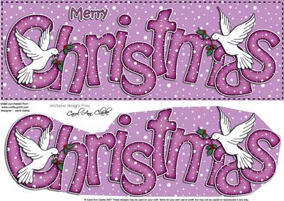 Large Dl Merry Christmas Quick Card 3D Decoupage