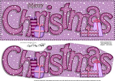 Large Dl Merry Christmas Quick Card 3D Decoupage