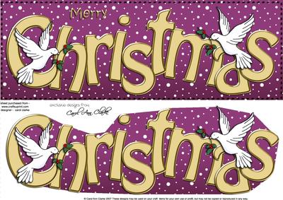 Large Dl Merry Christmas Quick Card 3D Decoupage